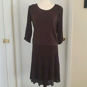 Vintage Democracy Chocolate Shirt & Skirt Set Sz S